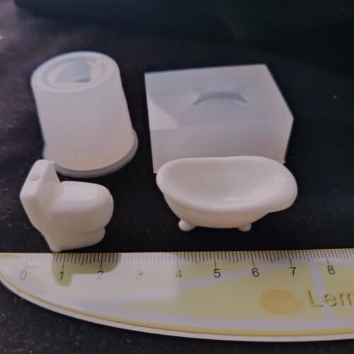 NEW Transparent Silicone Mould Resin Decorative Craft DIY Mini simulation bathtub toilet Mold epoxy resin molds for jewelry