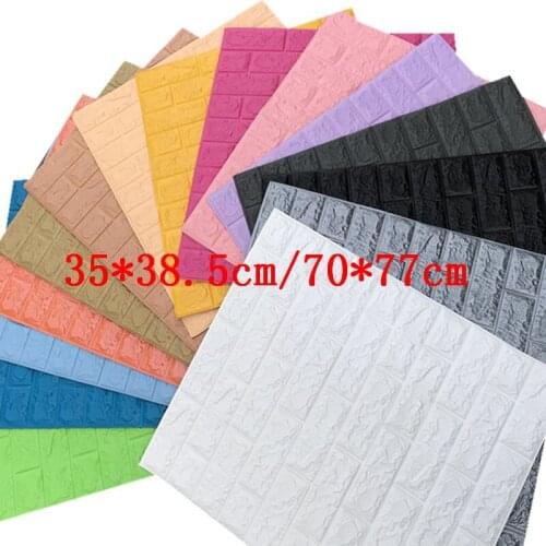 70x77cm PE Foam 3D White Brick Wallpaper DIY Self Adhesive Wall Stickers Waterproof Home Improvement Wall Coving Decor