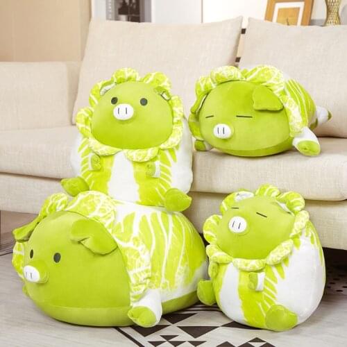 1pc 40/50/60cm Cartoon Chinese Cabbage Pig Long Pillow Plush Toys Creative Animal Pig Plush Cushion Stuffed Dolls For Girls Baby