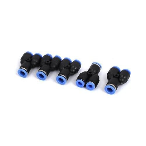Air Pneumatic 8mm to 6mm Y Shaped 3-Port Push in Connector Quick Fitting 5Pcs