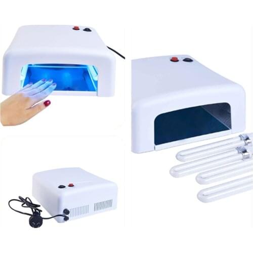 Professional 36W 220V UV Nail Art Gel Curing Polish Light Dryer+4 Tube Lamp