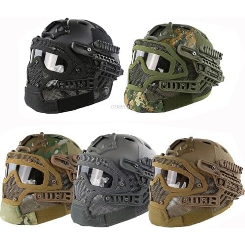 Professional Tactical Full Cover Helmet Outdoor CS War Game Head Protector Milirary Army Airsoft Paintball Mask Helmets