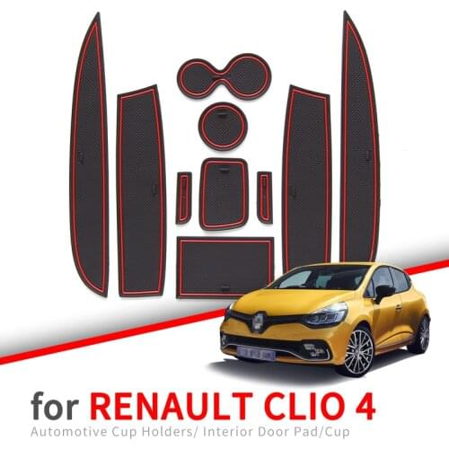 Anti-Slip Gate Slot Cup Mat for Renault Clio 4 Door Groove Non-slip Pad Interior car-styling accessories Coaster