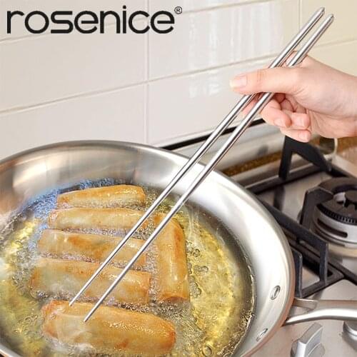 ROSENICE 1 Pair of Stainless Steel Extra Long 14 Inch Hot Pot Chopsticks Cooking Frying Noodle Chopsticks
