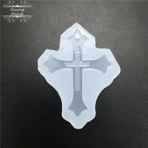 DIY resin mold cross shape silicone mold cake decoration tool crystal pendant drop glue making tool