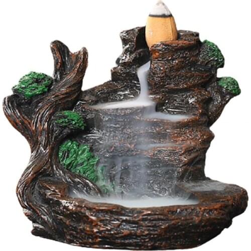 Resin Mountains River Incense Burners Holder Censer Aromatherapy Home Decor Incense Base Candle Aromatherapy Furnace Cone Burner