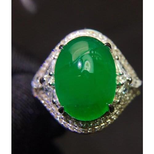 Fine Jewelry Real Pure 18K Gold 100% Natural Emerald 6.3ct Gemstone Diamonds Jewellery Females Rings for women Fine Ring