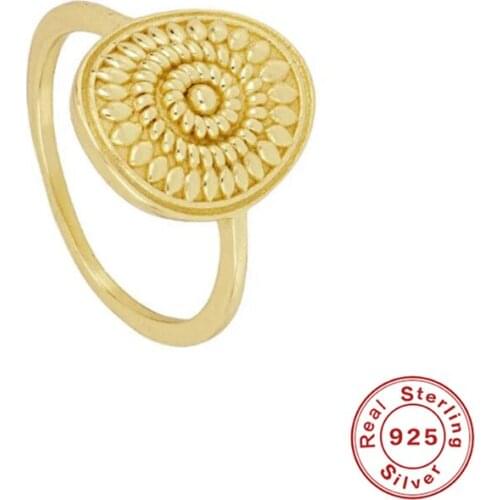 ROMAD 925 Sterling Silver Hat-shaped Dot Rings Women Geometric INS Fashion All-match 18k Gold Plating Rings Jewelry Bague Femme