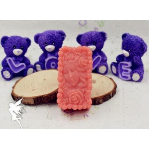 Woman Modelling Silicone Soap Mold Flower Fondant Cake Decoration Mold Rose Handmade Soap Mold NO.:SO391 Aroma Stone Moulds PRZY