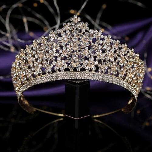 Tiaras and Crown HADIYANA Flower Shape Design Women Wedding Hair Jewelry Party Hair Accessories Zircon BC3700 Corona Princesa