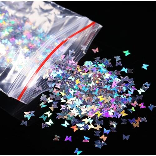1 Bag Butterfly Nail Sequins Mixed Sparkly Irregular Flakes Paillette Holographics Nail Glitters DIY Nail Art Decoration Tips