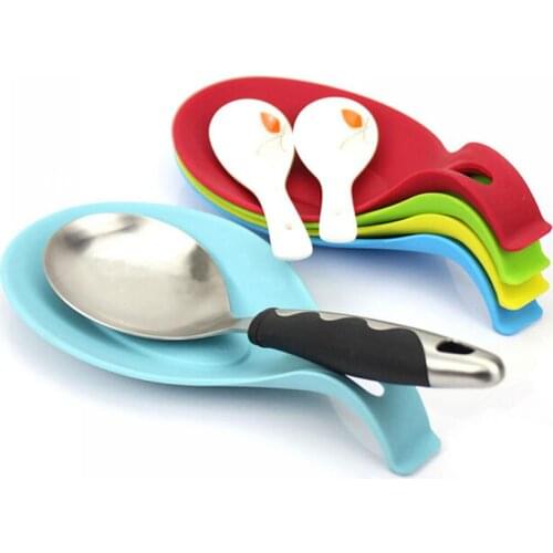 1pc Silicone Spoon Resistant Kitchen Utensil Spatula Holder Cooking Tool (Random Color) Heat Resistant Kitchen Tool