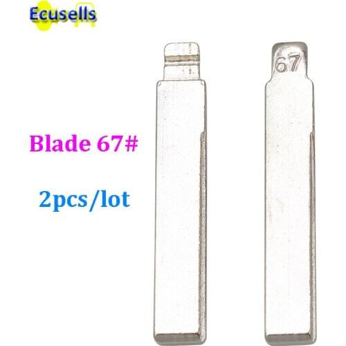 2pcs/lot NO. 67 Car blank uncut flip Remote Key Blade 67# for BMW new for MG new Modified Flip Remote HU92 Key Blade