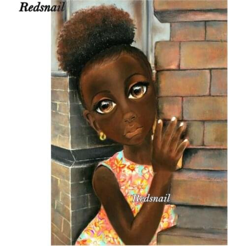 5D Diy Diamond painting African little girl Daimond Mosaic painting by numbers pictures of Rhinestones Diamant Embroidery EE536
