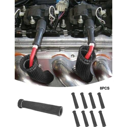 8Pcs/1Pc 1200℉ Spark Plug Wire Boots Protector Sleeve Heat Shield Cover For LS1/LS2 Car Auto Inner Styling Protection