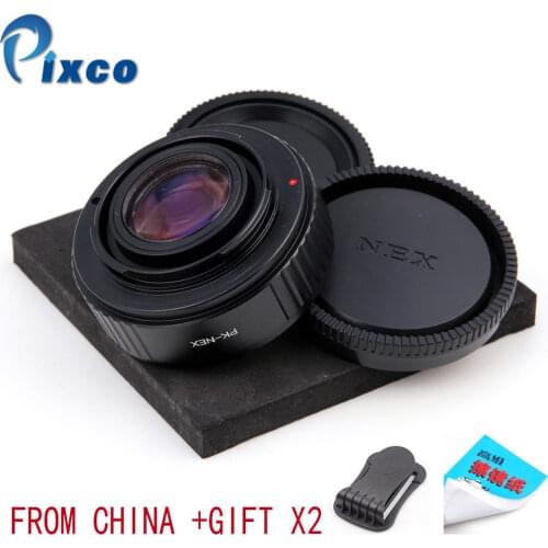 Pixco PK-NEX Focal Reducer Speed Booster Lens Mount Adapter Suit For Pentax K PK Lens to Sony E Mount Camera NEX A5000 A3000