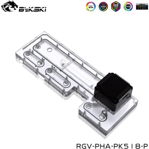 BYKSKI Acrylic Water Cooling Waterway Board Water Tank PC Reservoir For Phanteks PK518 Computer Case, RGV-PHA-PK518