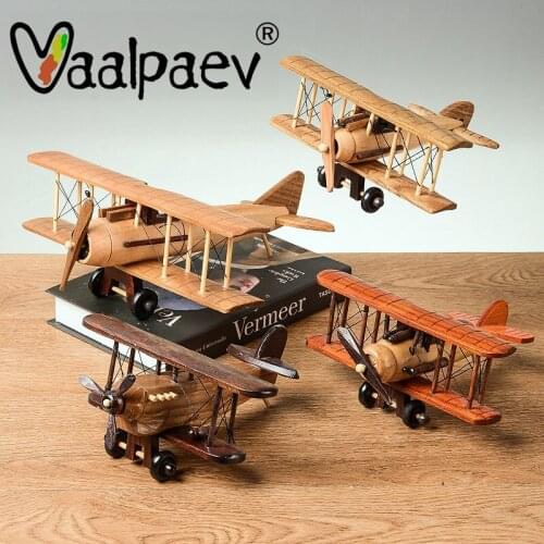 Wood Airplane Model Aircraft Spacecraft Retro Wooden Collection Decoration For Desk Office Home Crafts Gift Adults Kids Toys