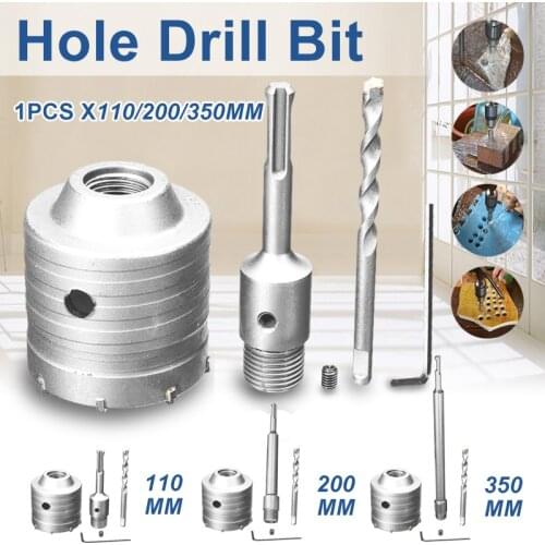 DOERSUPP Durable Shank Drill Bit 65mm Wall Hole Saw 110/200/350mm Rod For Concrete Cement Stone