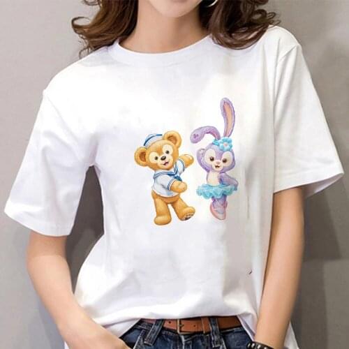 Disney StellaLou Duffy Cute Anime T Shirt Women Harajuku Kawaii T-shirt Graphic 90s Tshirt Fashion Top Tees Female