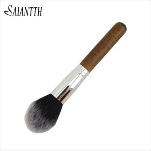 Saiantth Nature Wood Flame Blush Brush Powder Makeup Brushes Highlight Cosmetic Tool Large Single Beauty Dense Soft Bristle