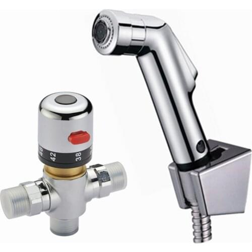 2 function Handheld Bidet Sprayer Kit Set Thermostatic Mixer Valve Thermostatic Bidet Spray 02-158