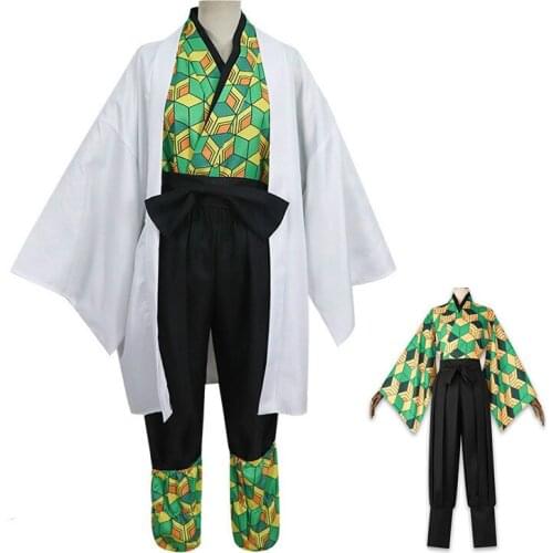 Anime Demon Slayer Cosplay Costume Kimetsu No Yaiba Sabito Kimono Cape Women Men Halloween Costumes