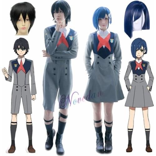 DARLING in the FRANXX Zero Two HIRO ICHIGO MIKU KOKORO School Uniform Anime Cosplay Costume Set Halloween Suit Outfit And Wig