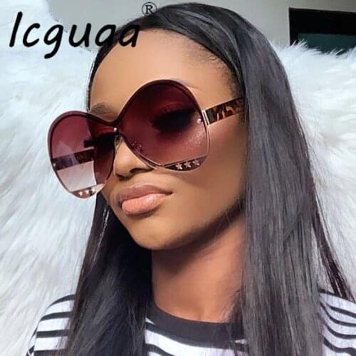 Round One Piece Sungalsses Irregular Oversized Ocean Lens Eye Glasses Brand Designer For Female UV400 Sunglasses