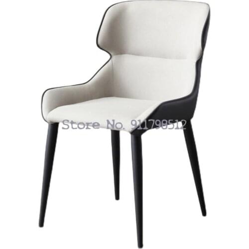 Dining chair home modern minimalist leisure negotiation chair Nordic net red leather art makeup chair restaurant light luxury ba
