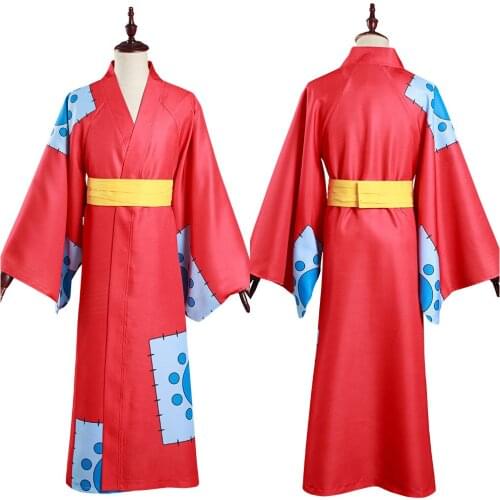 One Piece Wano Country Monkey D. Luffy Cosplay Costume Kimono Outfits Halloween Carnival Suit