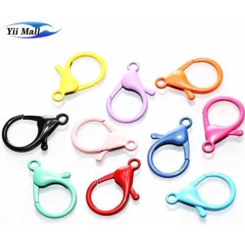 Wholesale 30pcs Mixed Colors Lobster Clasp Hooks tainless Steel End Clasps Connectors For DIY Jewelry Making Finding