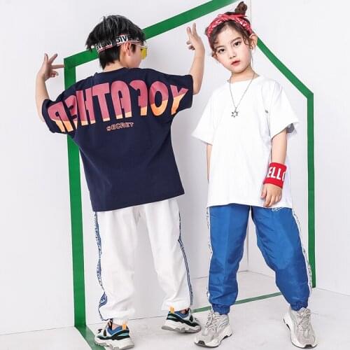 Pally elves 2020 Summer Unisex set batwing T-shirt Kids Dance Set Streetwear Suit