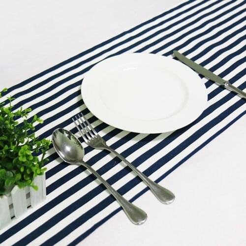 Striped Blue White Table Runners Modern For Wedding Party Chirstmas Table Decoration Tablecloth Covers Home Decor