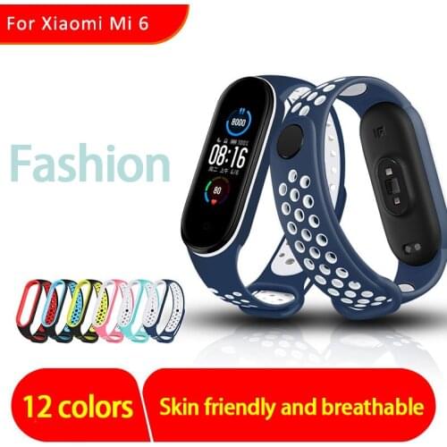 Strap For Xiaomi Mi Band 6 TPU Wristband Bracelet Wriststrap TPU Sport Strap For Mi 6 Band Belt Dual Color Wristband Accessories