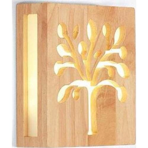 Wonderland Modern Wooden (Tree/Wifi/Bulb) Shape Square Wall Lamp Light Luster Home Decoration Living Bathroom Bedroom Restaurant