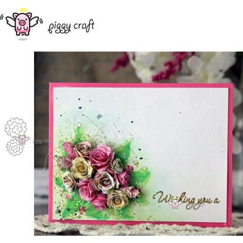 Piggy Craft metal cutting dies cut die mold 2Pcs Flower decoration Scrapbook paper craft knife mould blade punch stencils dies