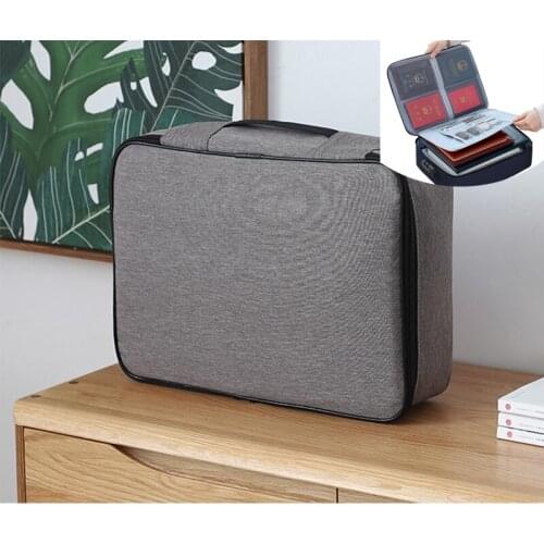 Large Capacity Multi-Layer Document Tickets Storage Bag Certificate File Organizer Case Home Travel Passport Briefcase with Lock