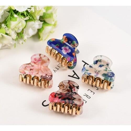 New Fashion Small acrylic Flowers hairpin hair clip Geometry Hairpin Hair Crab Hair Claws Women Girl Hair Accessories Headwear
