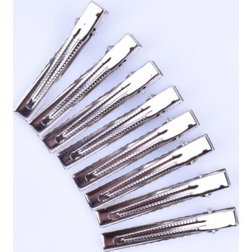 100pcs/lot DIY Single Prong Alligator Clips With Teeth Hair Clip For Bows Metal Hair Clasps Alligator Clip Accessories Barrettes