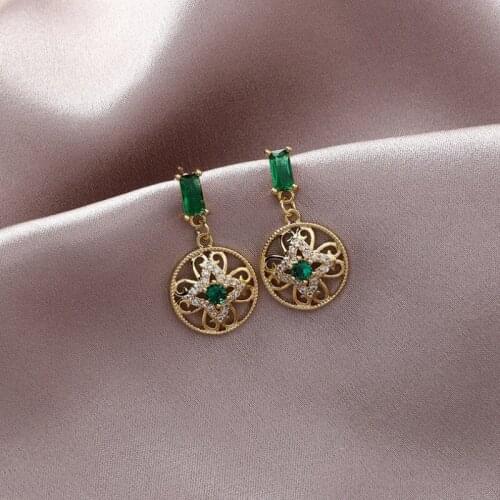 2021 New Arrival 14K Gold Plated Flower Stud Earrings For Women Luxury Jewelry Zircon Pierced Earrings