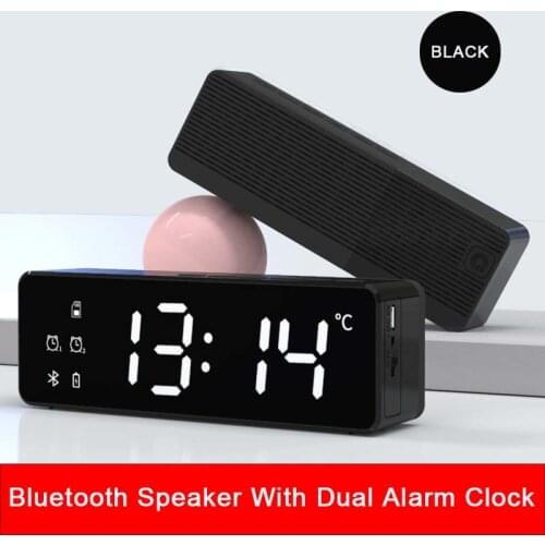 1pcs Multifunctional LED Digital Alarm Clock Bluetooth Speaker With FM Radio Temperature Display Desktop Decoration Clocks 2021