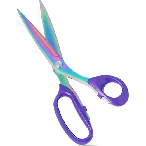 1Pcs Titanium Coating Fabric Scissors Professional Tailor Scissor Stainless Steel Ergonomic ABS Handle for Home Sewing Crafting