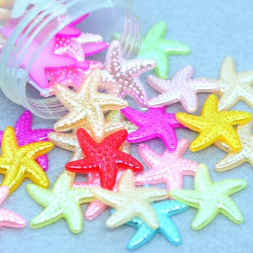 100PCS Flatback Imtation Pearl Sea Star Cabochons For Scrapbook Embellishments Phone Case Decoration Supplies-18mm