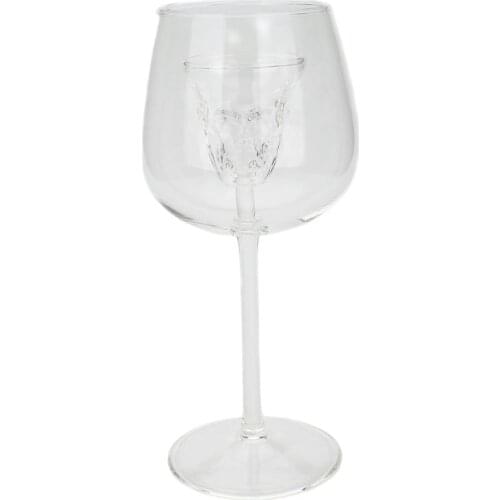 3D Built-in Skull Head Crystal Goblet Glass Wine Transparent Cup Red Wine Sobering Up Champagne Drinking for Bar Decoration