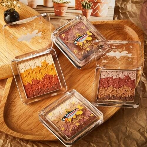 4 Color Eyeshadow Gradient Matte Pearlescent Eye Shadow Palette Long lasting No Blooming Sequins Makeup TSLM1