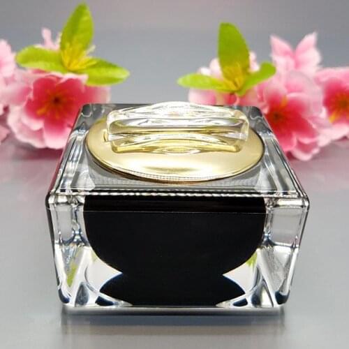 50g acrylic gold/pearl white/black square shape cream jar plastic jar for mask cream/night cream/essence/moisturizer packing