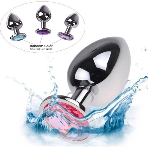 Anal Plug Stainless Steel Metal Toy 2 Sizes For Choose,Crystal Jewelry Anal Plug/Prostate Massager For Couple Erotic Accessories