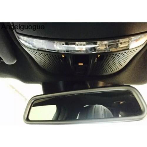 Angelguoguo Car styling For Mercedes Benz C class W205 2015-2017 / GLC X253 Interior Rearview Mirror Decorative Frame Cover Trim