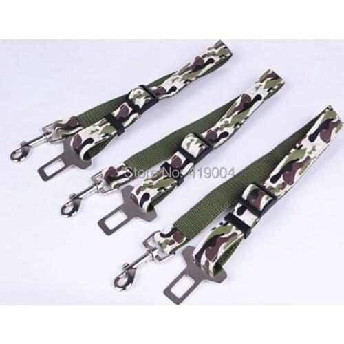 Camo Dog Car Clip Camouflage Pet Safety Seat Belt Leads 2.5x75cm Free Fedex DHL Shipping ,100pcs/lot